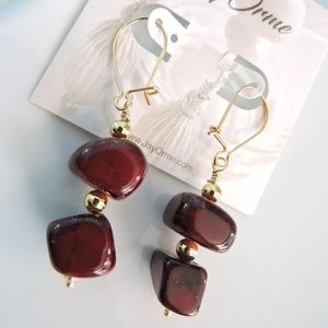 Free Form Red Earrings - Bundle 5 pair get 50% off